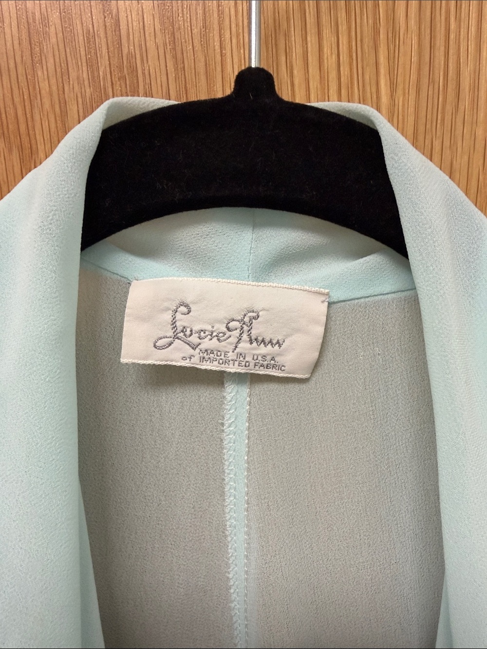 Light Blue Sheer Long Flowing Duster Robe Vintage 70s/80s Bridgerton Aesthetic - Picture 2 of 11